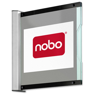 Nobo Double-sided Wall Sign 90 Degrees Perpendicular A4 W400xD15xH340mm Ref 1902345