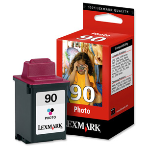 Lexmark No. 90 Inkjet Cartridge Page Life 450pp Photo Colour Ref 12A1990