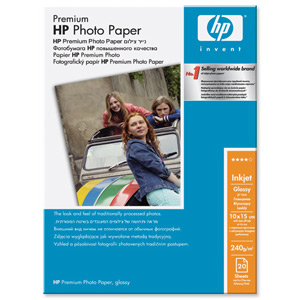 Hewlett Packard [HP] Premium Photo Paper Glossy 240gsm 100x150mm Ref Q1991A [20 Sheets]