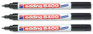 Edding 8400 CD Marker Permanent 0.75mm Line Black Ref 8400-001 [Pack 10]