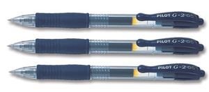 Pilot G205 Gel Rollerball Pen Rubber Grip Retractable 0.5mm Tip 0.3mm Line Black Ref BLG20501 [Pack 12]