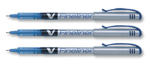 Pilot Fineliner Pen Liquid Ink 1.2mm Tip 0.5mm Line Blue Ref SWVPP03 [Pack 12]