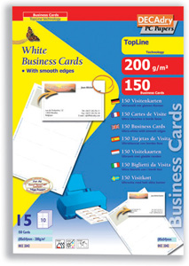 DECAdry TopLine Business Cards Straight Corner White Ref OCC3342 [150 Cards]