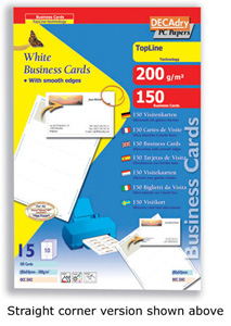 DECAdry TopLine Business Cards Curved Corner White Ref OCC3343 [150 Cards]