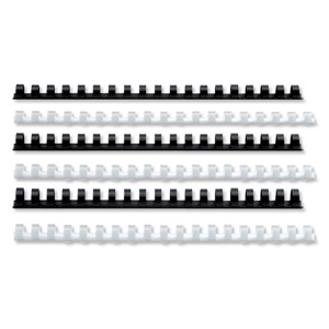 GBC CombBind Binding Combs Textured Plastic 8mm for 45 Sheets of A4 Black Ref 4400442 [Pack 100]