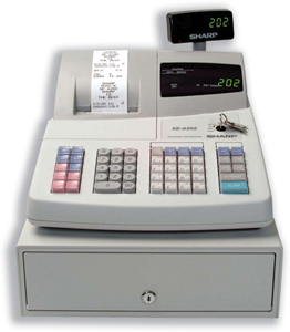 Sharp Cash Register 10 Digit LED Tax Euro 1200 PLUs 10.0 Lines/sec W355xD430xH312mm Ref XEA202/203