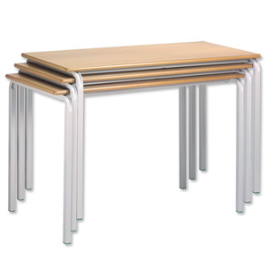 Trexus Stacking Table MDF Laminated Flat-packed W1200xD600xH700mm Beech