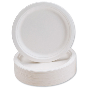 Plates Rigid Biodegradable Microwaveable Diameter 230mm [Pack 50]