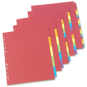 Concord Bright Subject Dividers Europunched 5-Part A4 Assorted Ref 50699