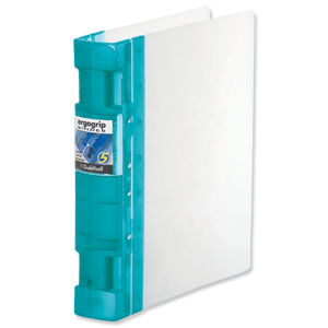 Guildhall GLX Ergogrip Binder Capacity 400 Sheets 4x 2 Prong 55mm A4 Frost Green Ref 4543 [Pack 2]