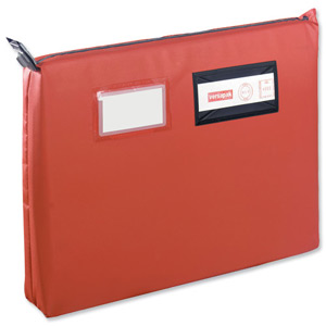 Versapak Mailing Pouch Gusseted Bulk Volume Sealable with Window PVC 380x340x75mm Red Ref CG2 RDS