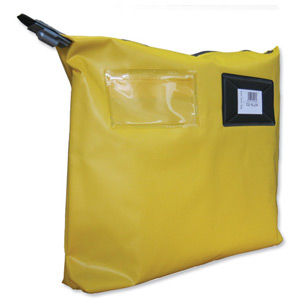 Versapak Mailing Pouch Gusseted Bulk Volume Sealable with Window PVC 380x340x75mm Yellow Ref CG2 YWS