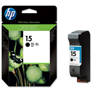 Hewlett Packard [HP] No. 15 Inkjet Cartridge Page Life 500pp 25ml Black Ref C6615DE