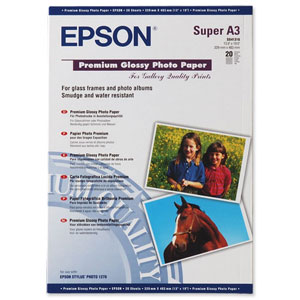 Epson Premium Photo Paper Glossy 255gsm A3 Ref S041315 [20 Sheets]