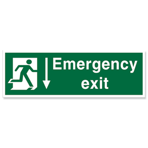 Stewart Superior Fire Exit Sign Emergency Exit 600x200mm Self-adhesive Vinyl Ref SPO54SAV