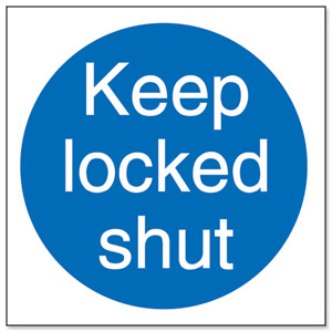 Stewart Superior Keep Locked Shut Self Adhesive Sign Ref M016SAV [Pack 5]