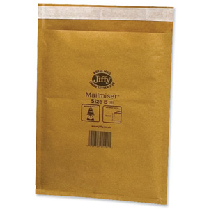 Jiffy Mailmiser Protective Envelopes Bubble-lined No.5 Gold 260x345mm Ref JMM-GO-5 [Pack 50]