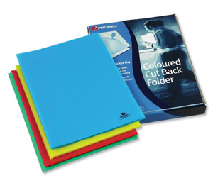Rexel Cut Back Folder Polypropylene Copy-secure Embossed Finish A4 Assorted Ref 12223AS [Pack 100]