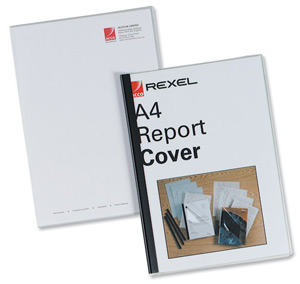Rexel Nyrex 80 Report Covers A3 folds to Folder A4 Clear Ref 12360 [Pack 25]