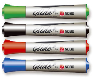 Nobo Glide Flipchart Markers Xylene-free Chisel Tip Assorted Ref 1902081 [Pack 12]