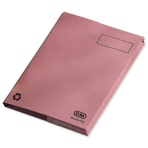 Elba Clifton Flat File with Front Pocket 315gsm Capacity 50mm Foolscap Pink Ref 100090322 [Pack 25]