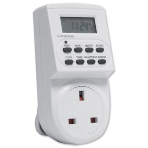 Eurosonic Electronic Timer Socket Plug-in with LCD Display 12 or 24 Hour 7 Days Ref ES113