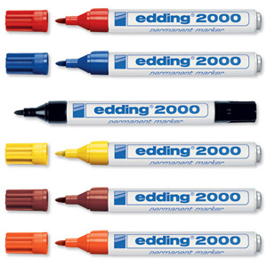 Edding 2000 Permanent Marker Bullet Tip 1.5-3mm Line Assorted Ref 2000-099 [Pack 10]