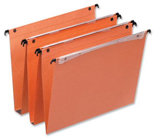 Esselte Orgarex Suspension File Kraft V-Base 15mm Capacity A4 Orange Ref 10102 [Pack 25]