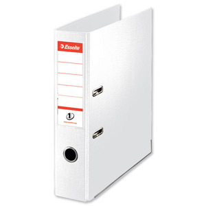 Esselte No. 1 Power Lever Arch File PP Slotted 75mm Spine A4 White Ref 811300 [Pack 10]