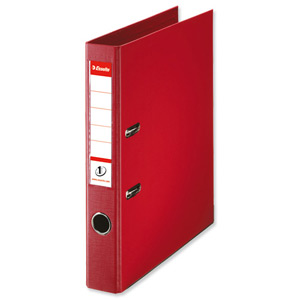 Esselte No. 1 Power Mini Lever Arch File PP Slotted 50mm Spine A4 Red Ref 811430 [Pack 10]