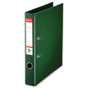 Esselte No. 1 Power Mini Lever Arch File PP Slotted 50mm Spine A4 Green Ref 811460 [Pack 10]