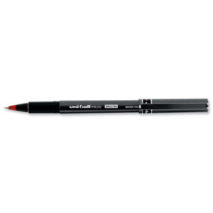 Uni-ball UB155 Micro Deluxe Rollerball Pen Ultra Fine 0.5mm Tip 0.2mm Line Red Ref 9000602 [Pack 12]