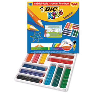 Bic Kids Evolution Pencils Colour Splinter-proof Wood-free Vivid Assorted Ref 887830 [Pack 144]