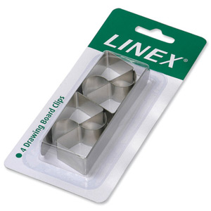 Linex Drawing Board Clips for Securing Paper or Card Ref Pdbdbc-4 [Pack 4]