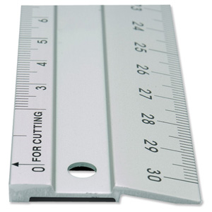 Linex Hobby Cutting Ruler Anti-slip Light Aluminium 1 Bevelled Side 1 Plain Side 50cm Ref LXE2950M