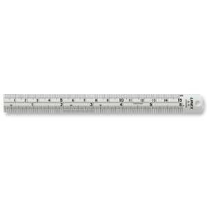 Linex Ruler Stainless Steel Imperial and Metric with Conversion Table 150mm Ref Lxesl15
