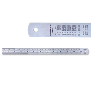 Linex Ruler Stainless Steel Imperial and Metric with Conversion Table 300mm Ref Lxesl30