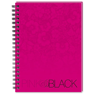 Oxford Pink and Black Book Wirebound Hardback Ruled 140 Pages 90gsm A6 Ref J70011 [Pack 5]