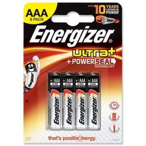 Energizer UltraPlus Battery Alkaline LR03 1.5V AAA Ref 637462 [Pack 8]