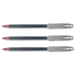 Pilot BLSG7 Gel Rollerball Pen Disposable Fine 0.7mm Tip 0.4mm Line Red Ref 056101202 [Pack 12]