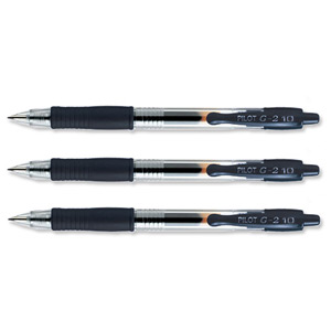 Pilot G210 Gel Rollerball Pen Refillable Medium 1.0mm Tip 0.6mm Line Black Ref 043101201 [Pack 12]