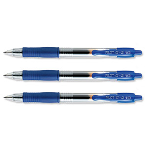 Pilot G210 Gel Rollerball Pen Refillable Medium 1.0mm Tip 0.6mm Line Blue Ref 043101203 [Pack 12]