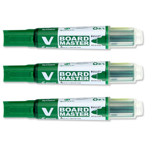 Pilot V-Board Master Drywipe Marker Begreen Bullet Tip Medium 4mm Green Ref 454101004 [Pack 10]