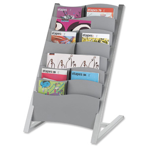 Fast Paper Literature Display Contoured Adjustable 14 x A4 to 7 x A3 Pockets W585xD560xH950mm Ref 2860.35