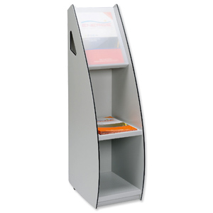Magazine Stand Mobile With Clear Display Window Grey
