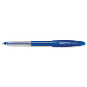 Uni-ball UM170 SigNo Gelstick Rollerball Pen 0.7mm Tip 0.4mm Line Blue Ref 9003001 [Pack 12]
