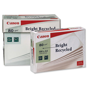 Canon Bright Paper Recycled Ream-Wrapped 80gsm A4 White Ref 3848 [500 Sheets]