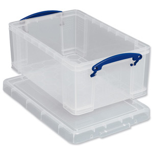 Really Useful Storage Box Plastic Lightweight Stackable 5 Litre W200xD340xH125mm Clear Ref 3x5C [Pack 3]