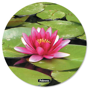 Fellowes Brite Mousepad Mat Hard Plastic for Accurate Tracking Water Lily Ref 5882901