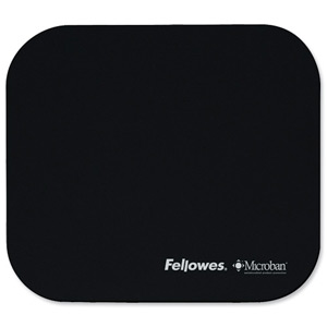Fellowes Microban Mousepad Antibacterial with Non-slip Base Black Ref 5933907